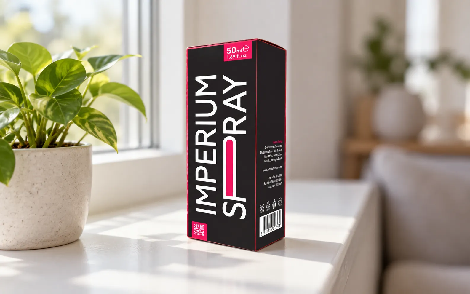 Imperium Spray — Verpackung im Alltag
