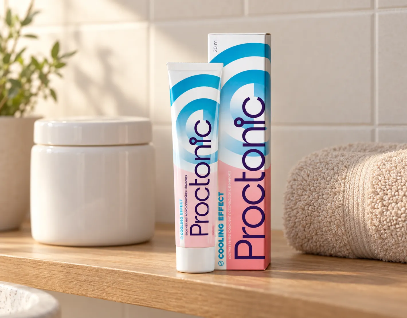 Proctonic — Verpackung im Alltag