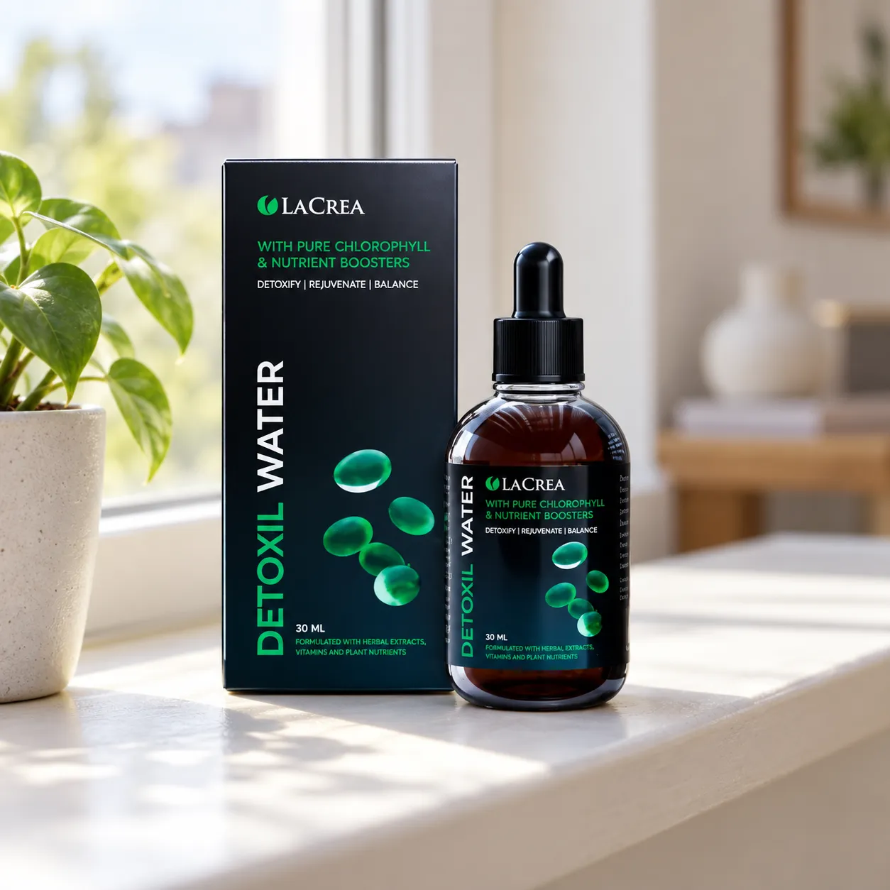 Detoxil water — Verpackung im Alltag